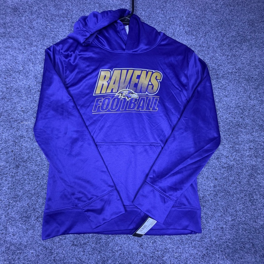 NFL Team Apparel Baltimore Ravens Youth Football Hoodie Purple Size M 10/12 NWT